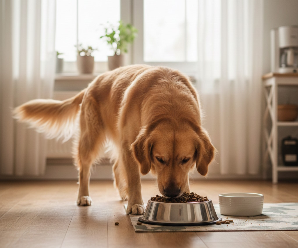 Pes u jídla, které je v misce